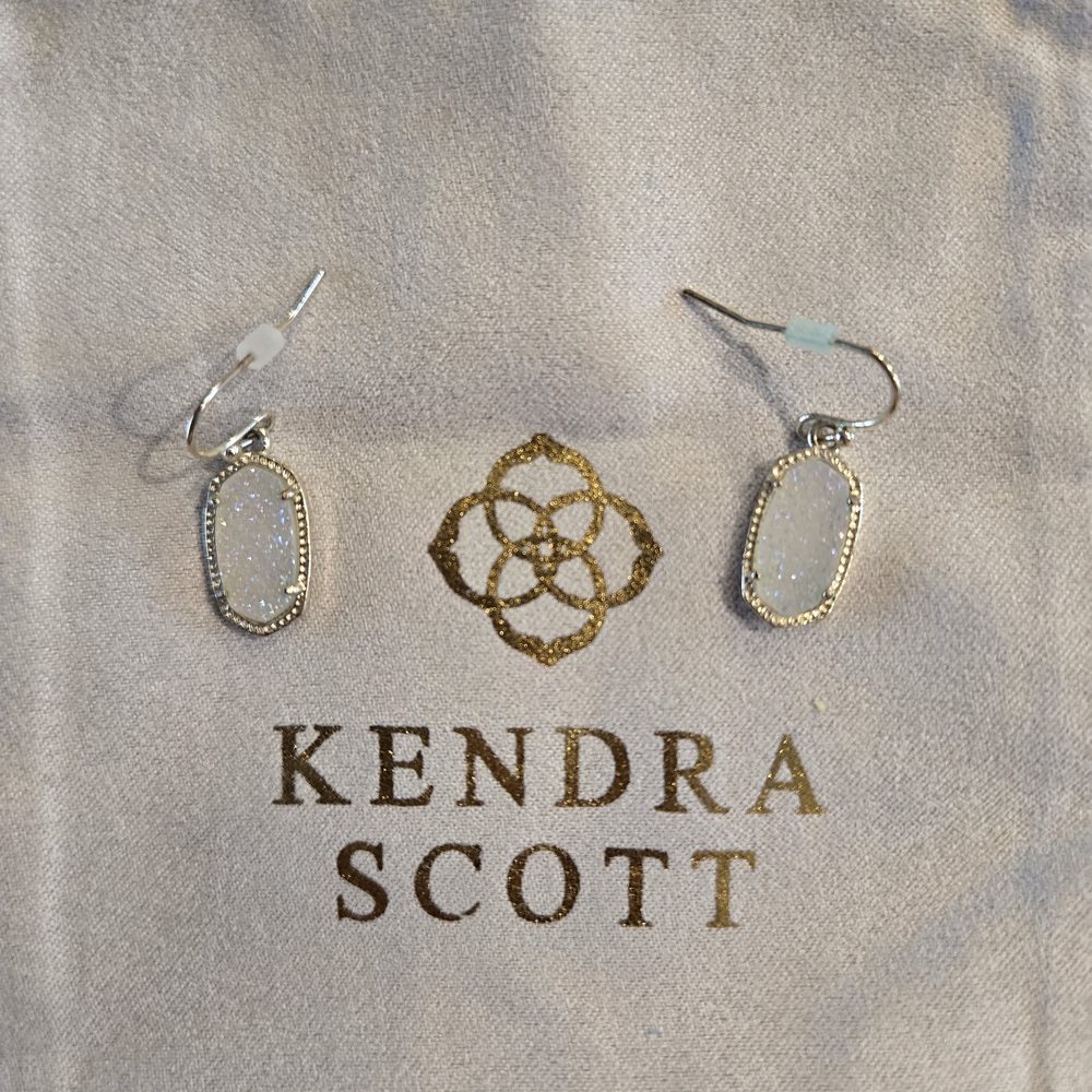 Lee Gold Drop Earrings in Iridescent Drusy